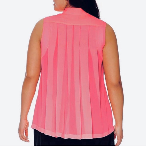 Belle Sky Vibrant Coral Sleeveless Blazer / Vest - Picture 3 of 11